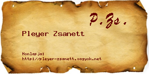 Pleyer Zsanett névjegykártya